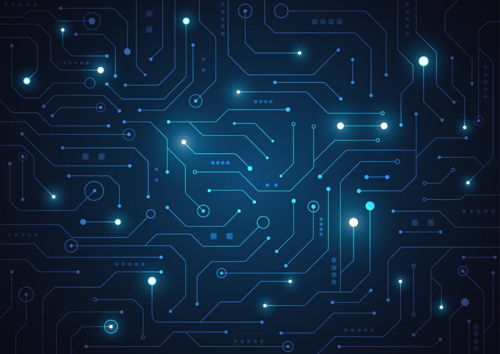 High tech technology geometric and connection system background